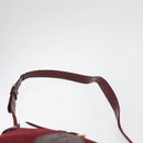 CARTIER Shoulder Bag Suede Bordeaux Gold Auth 182447-8