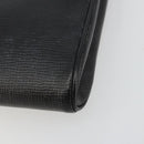 CELINE Circle Shoulder Bag Leather Black Gold Auth 182448-15