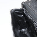 CELINE Circle Shoulder Bag Leather Black Gold Auth 182448-20
