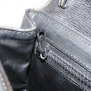 CELINE Circle Shoulder Bag Leather Black Gold Auth 182448-10