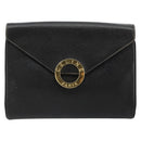 CELINE Circle Shoulder Bag Leather Black Gold Auth 182448-13