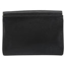 CELINE Circle Shoulder Bag Leather Black Gold Auth 182448-2