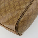 CELINE Macadam Canvas Shoulder Bag PVC Leather Beige Gold Auth 182451-16