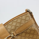 CELINE Macadam Canvas Shoulder Bag PVC Leather Beige Gold Auth 182451-10