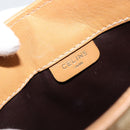 CELINE Macadam Canvas Shoulder Bag PVC Leather Beige Gold Auth 182451-18