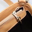 CELINE Macadam Canvas Shoulder Bag PVC Leather Beige Gold Auth 182451-19