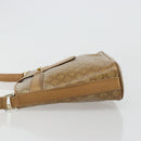 CELINE Macadam Canvas Shoulder Bag PVC Leather Beige Gold Auth 182451-4