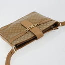 CELINE Macadam Canvas Shoulder Bag PVC Leather Beige Gold Auth 182451-6