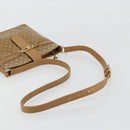 CELINE Macadam Canvas Shoulder Bag PVC Leather Beige Gold Auth 182451-7