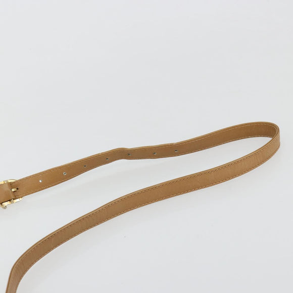 CELINE Macadam Canvas Shoulder Bag PVC Leather Beige Gold Auth 182451