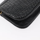 FENDI Schultertasche Leder Schwarz Gold Auth 182453-9