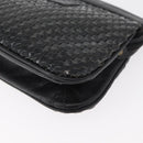 FENDI Schultertasche Leder Schwarz Gold Auth 182453-14