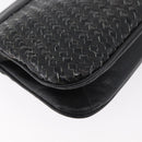 FENDI Schultertasche Leder Schwarz Gold Auth 182453-15