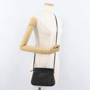 FENDI Schultertasche Leder Schwarz Gold Auth 182453-21