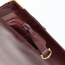 CARTIER Must Line Clutch Bag Leather Bordeaux Gold Auth 182455A-12
