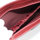 CARTIER Must Line Clutch Bag Leather Bordeaux Gold Auth 182455A-16