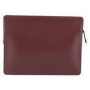 CARTIER Must Line Clutch Bag Leather Bordeaux Gold Auth 182455A-3