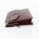 CARTIER Must Line Clutch Bag Leather Bordeaux Gold Auth 182455A-4