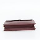 CARTIER Must Line Clutch Bag Leather Bordeaux Gold Auth 182455A-7