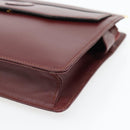 CARTIER Must Line Clutch Bag Leather Bordeaux Gold Auth 182455A-8