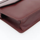 CARTIER Must Line Clutch Bag Leather Bordeaux Gold Auth 182455A-9