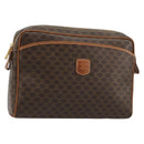 CELINE Macadam Canvas Clutch Bag PVC Leder Braun Gold Auth 182456-1