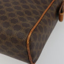 CELINE Macadam Canvas Clutch Bag PVC Leder Braun Gold Auth 182456-15
