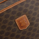 CELINE Macadam Canvas Clutch Bag PVC Leder Braun Gold Auth 182456-17