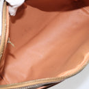 CELINE Macadam Canvas Clutch Bag PVC Leder Braun Gold Auth 182456-9