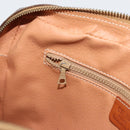 CELINE Macadam Canvas Clutch Bag PVC Leder Braun Gold Auth 182456-21