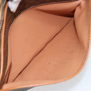 CELINE Macadam Canvas Clutch Bag PVC Leder Braun Gold Auth 182456-10