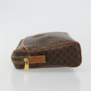 CELINE Macadam Canvas Clutch Bag PVC Leder Braun Gold Auth 182456-4
