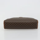 CELINE Macadam Canvas Clutch Bag PVC Leder Braun Gold Auth 182456-6