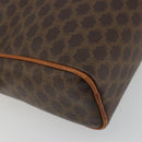 CELINE Macadam Canvas Clutch Bag PVC Leder Braun Gold Auth 182456-14