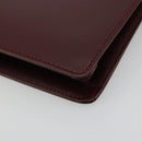 CARTIER Must Line Clutch Bag Leather Bordeaux Gold Auth 182457-16