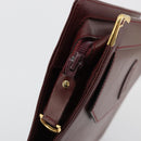 CARTIER Must Line Clutch Bag Leather Bordeaux Gold Auth 182457-8