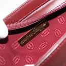 CARTIER Must Line Clutch Bag Leather Bordeaux Gold Auth 182457-9
