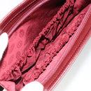 CARTIER Must Line Clutch Bag Leather Bordeaux Gold Auth 182457-10