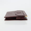 CARTIER Must Line Clutch Bag Leather Bordeaux Gold Auth 182457-3