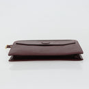 CARTIER Must Line Clutch Bag Leather Bordeaux Gold Auth 182457-6