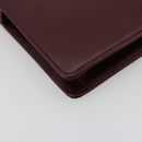 CARTIER Must Line Clutch Bag Leather Bordeaux Gold Auth 182457-14