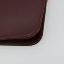 CARTIER Must Line Clutch Bag Leather Bordeaux Gold Auth 182459-15