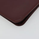 CARTIER Must Line Clutch Bag Leather Bordeaux Gold Auth 182459-16
