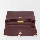 CARTIER Must Line Clutch Bag Leather Bordeaux Gold Auth 182459-8
