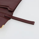 CARTIER Must Line Clutch Bag Leather Bordeaux Gold Auth 182459-9