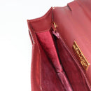 CARTIER Must Line Clutch Bag Leather Bordeaux Gold Auth 182459-19