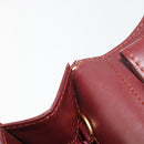CARTIER Must Line Clutch Bag Leather Bordeaux Gold Auth 182459-12