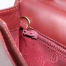 CARTIER Must Line Clutch Bag Leather Bordeaux Gold Auth 182459-20
