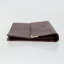 CARTIER Must Line Clutch Bag Leather Bordeaux Gold Auth 182459-3