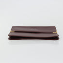 CARTIER Must Line Clutch Bag Leather Bordeaux Gold Auth 182459-6